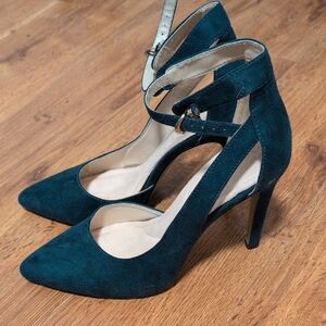 Eva Mendes for New York & Company Teal Suede Heels